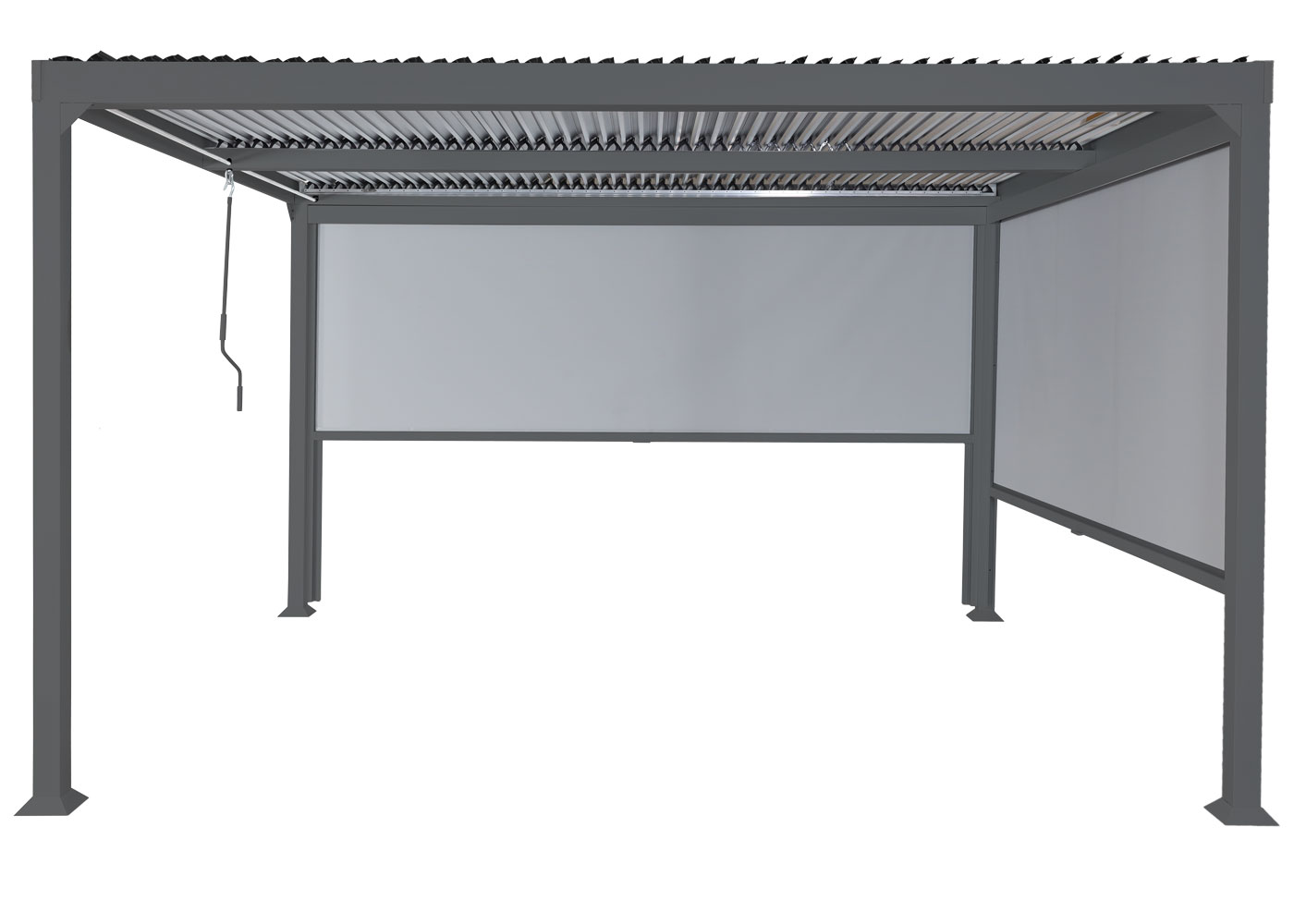Pergola HWC-L41 mit Seitenwände Frontansicht