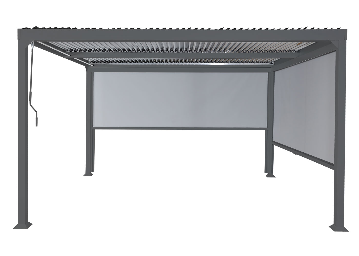 Pergola HWC-L41 mit Seitenwnde Frontansicht