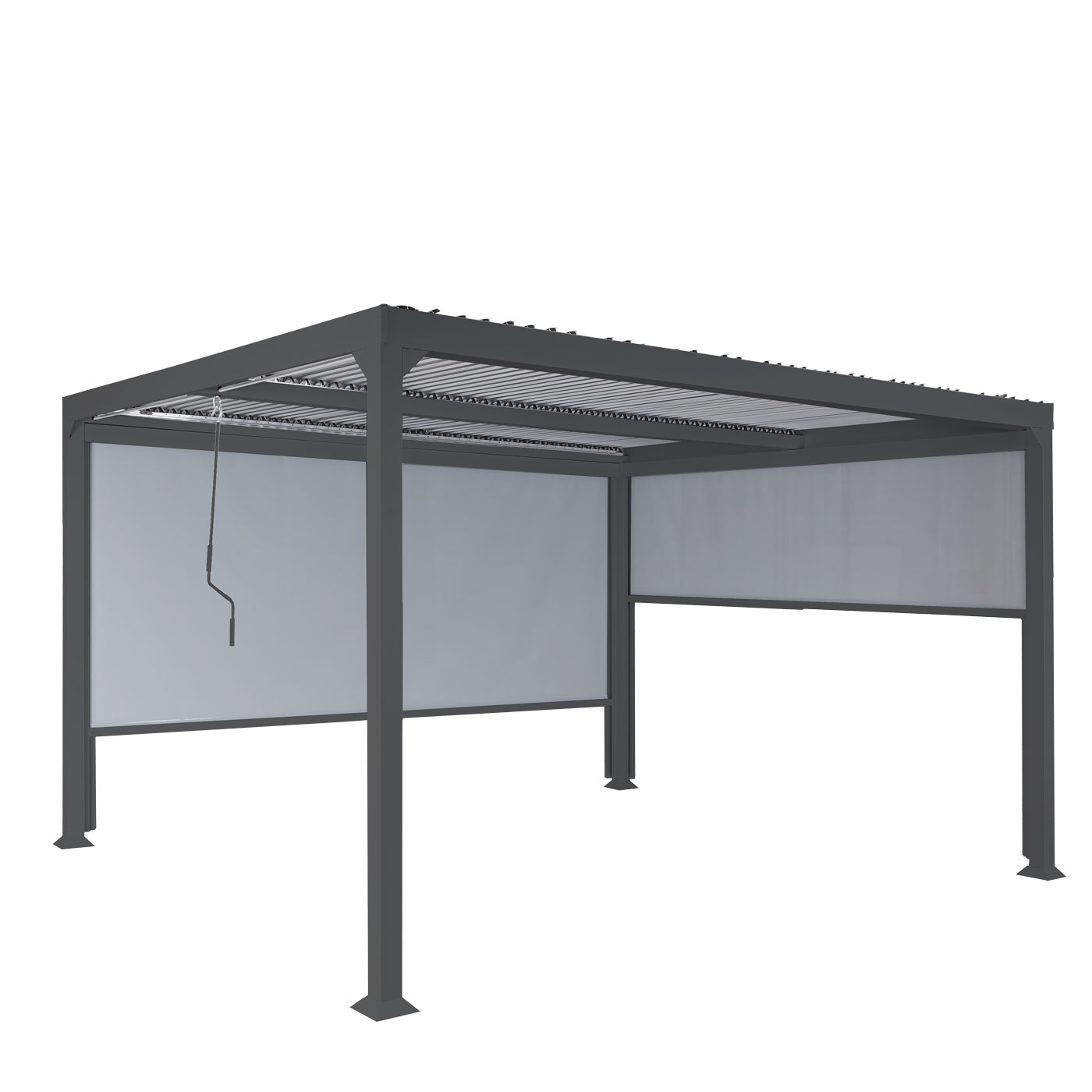 Pergola HWC-L41 mit Seitenwände Seitenansicht
