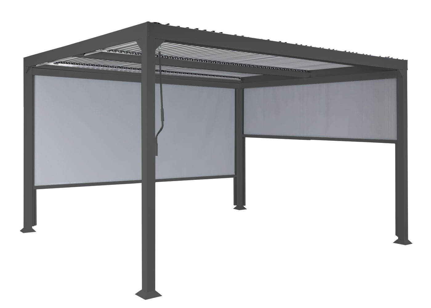 Pergola HWC-L41 mit Seitenwnde Seitenansicht