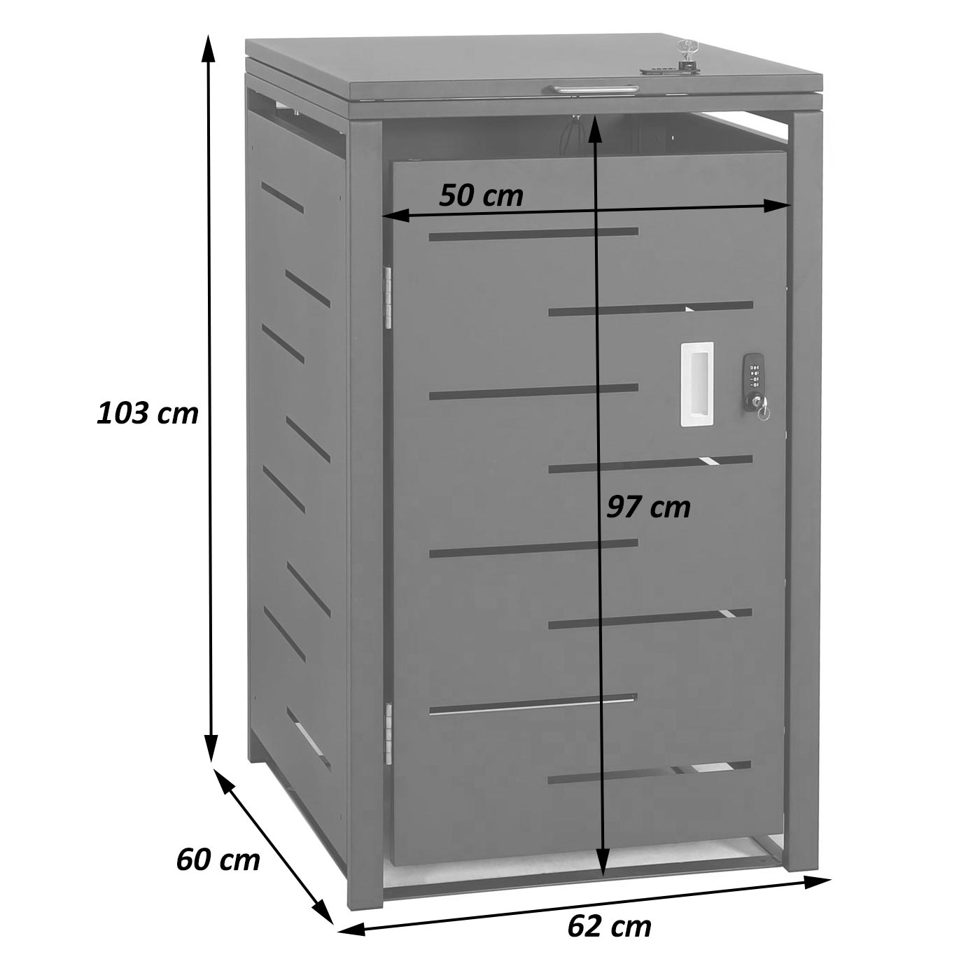 1er-Mlltonnenverkleidung HWC-E83 Bemaungsbild