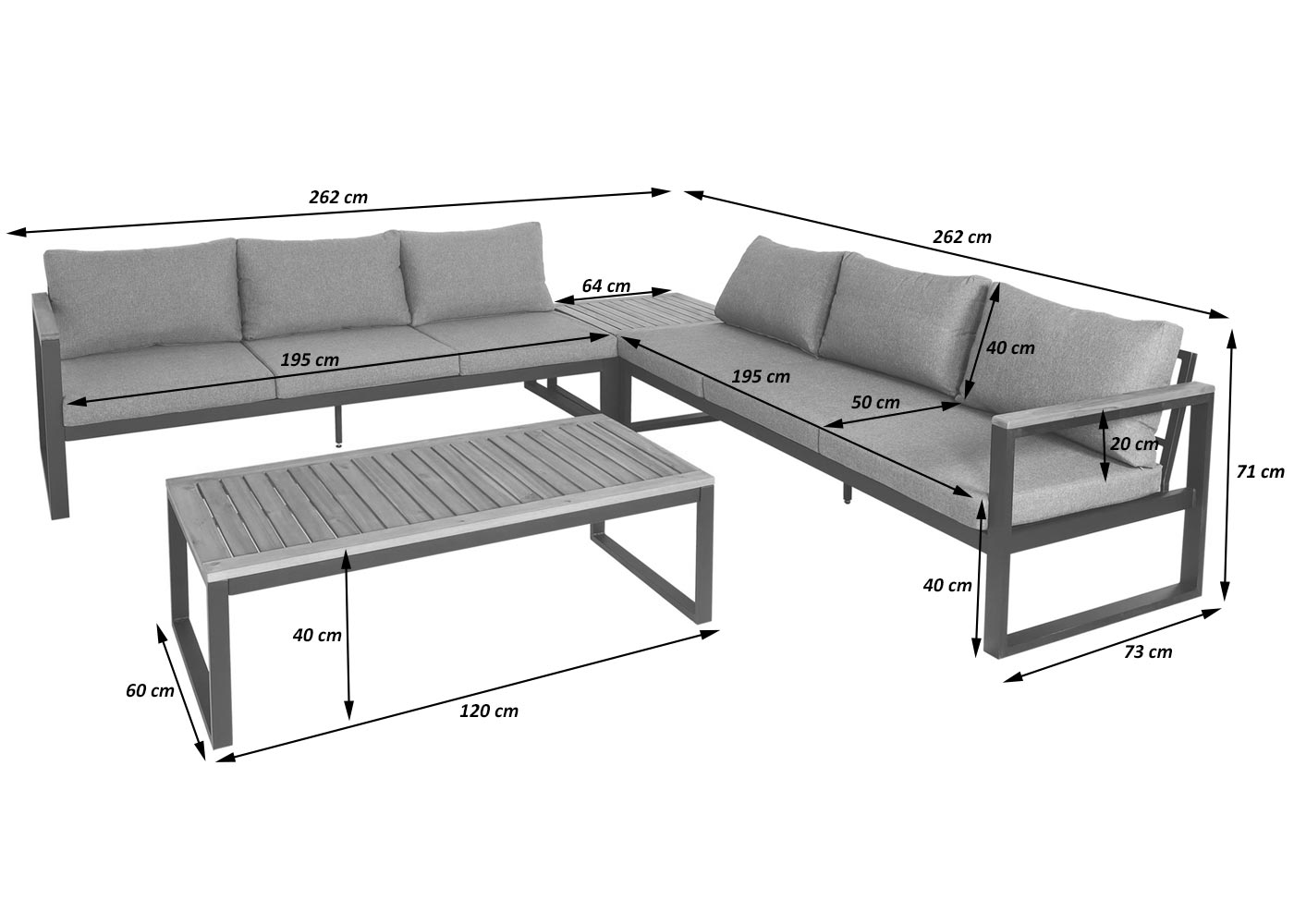 Garten-Garnitur HWC-L26 Bemaungsbild