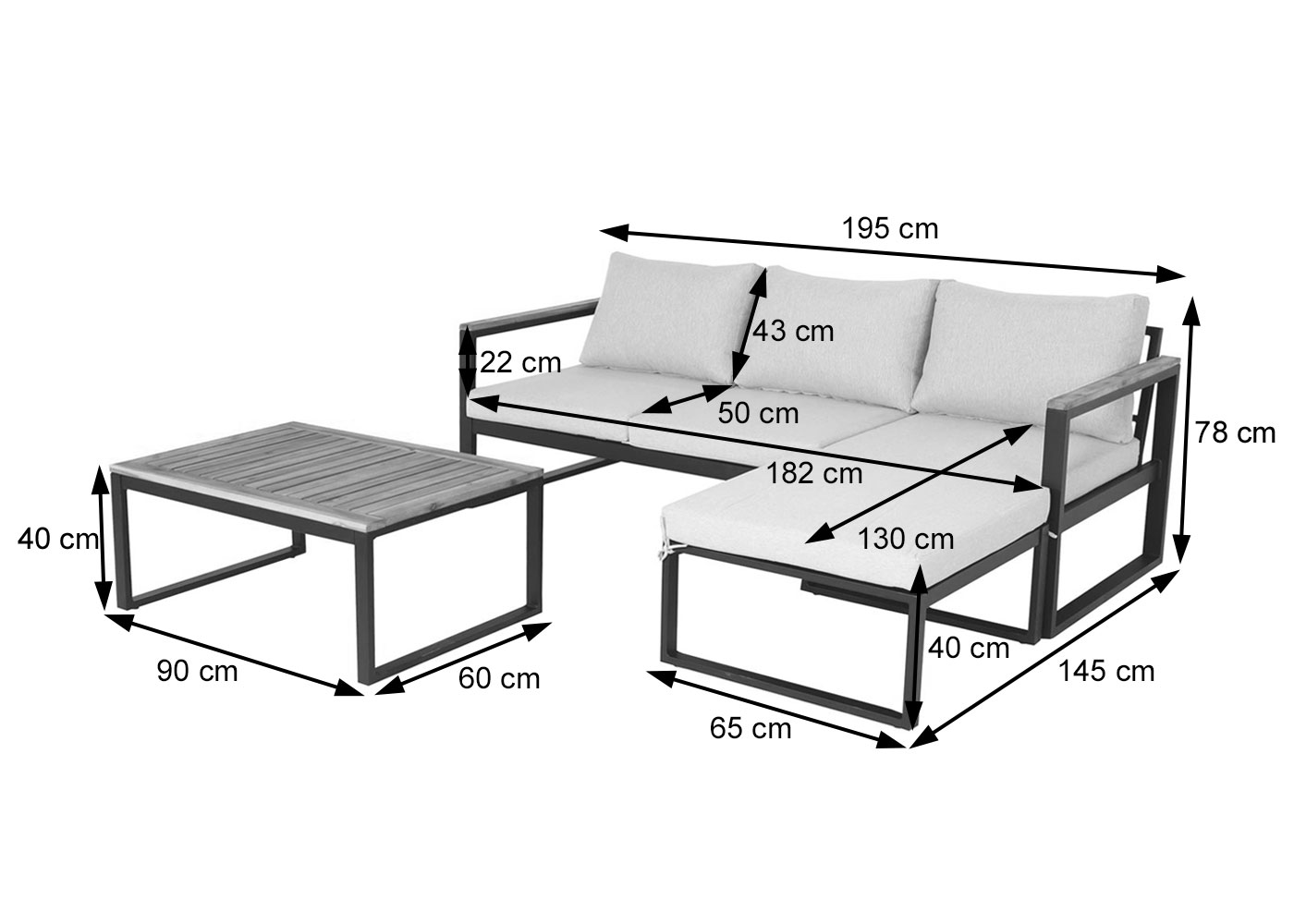 Garten-Garnitur HWC-L26 Bemaungsbild