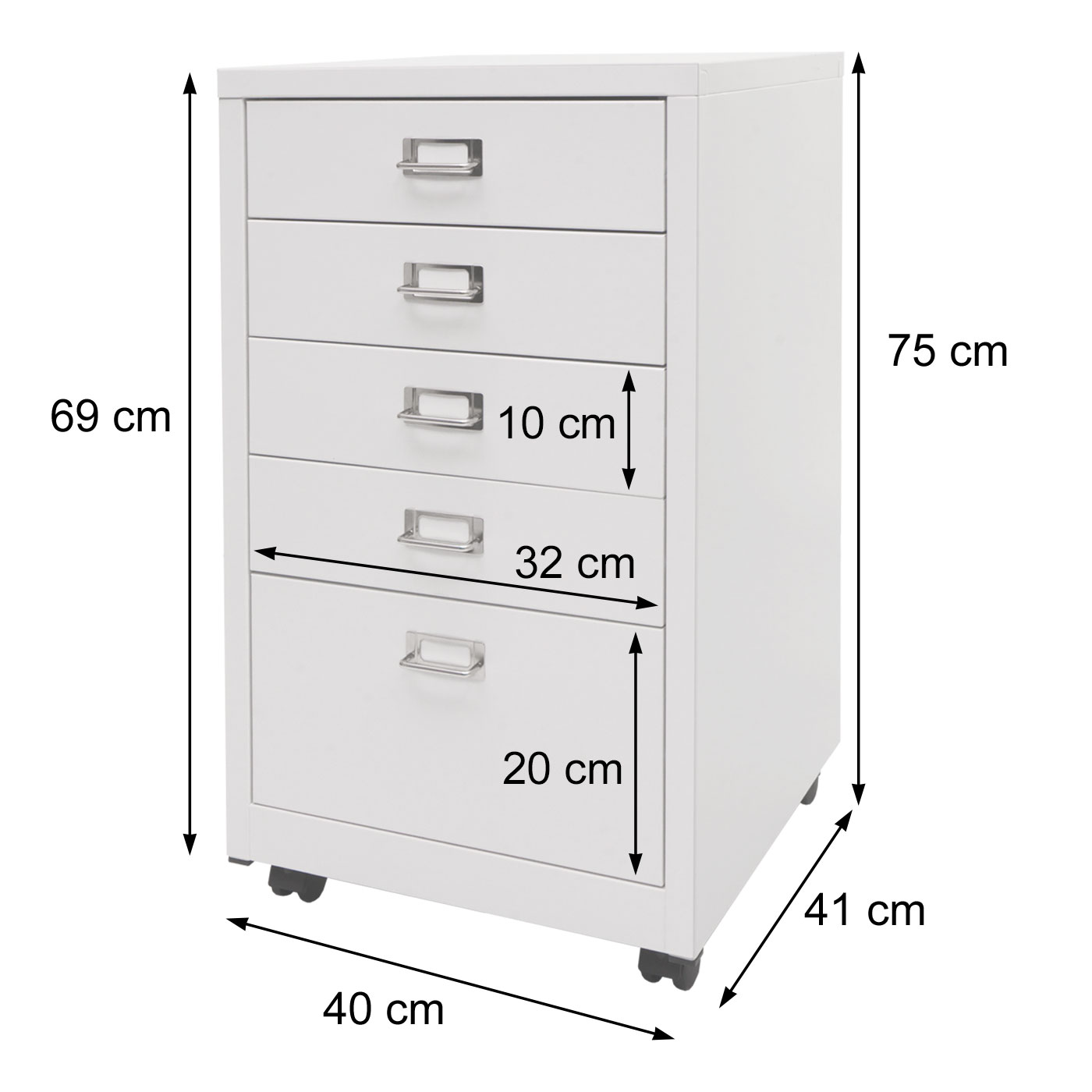 Rollcontainer HWC-L49 Bemaßungsbild