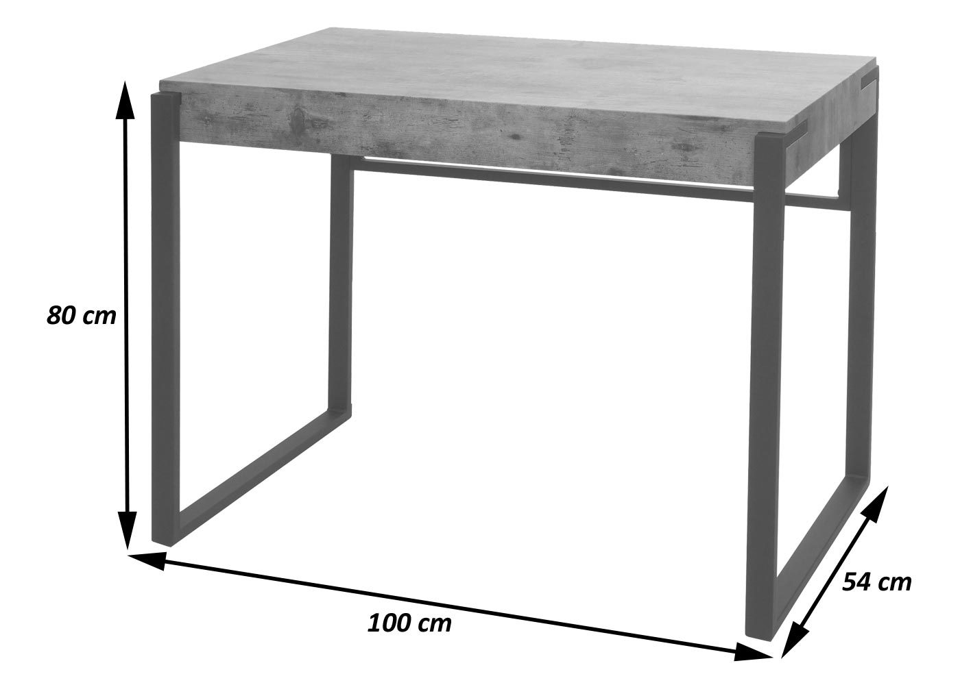 Schreibtisch HWC-L53 Bemassungsbild