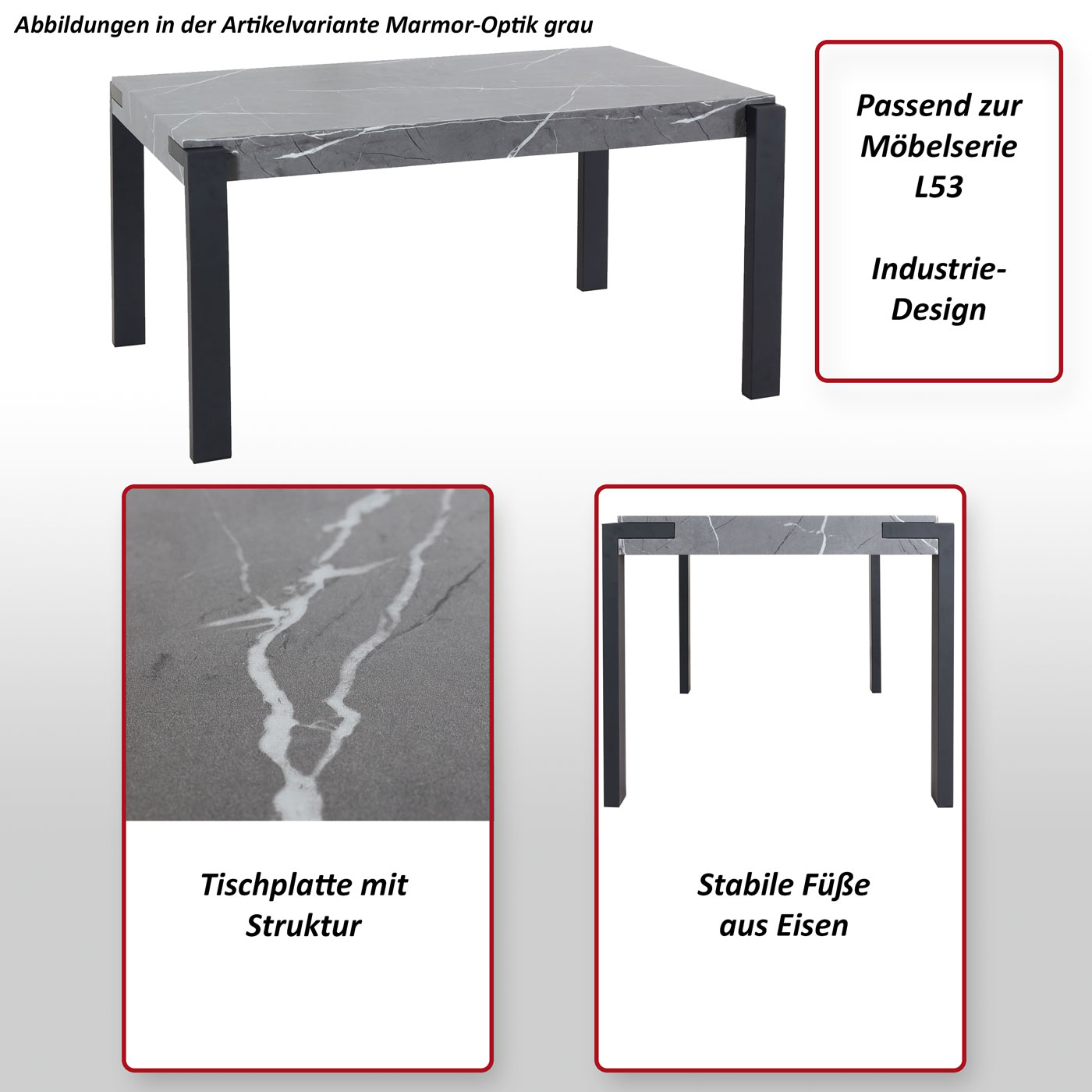 Esstisch HWC-L53 Funktionsbild