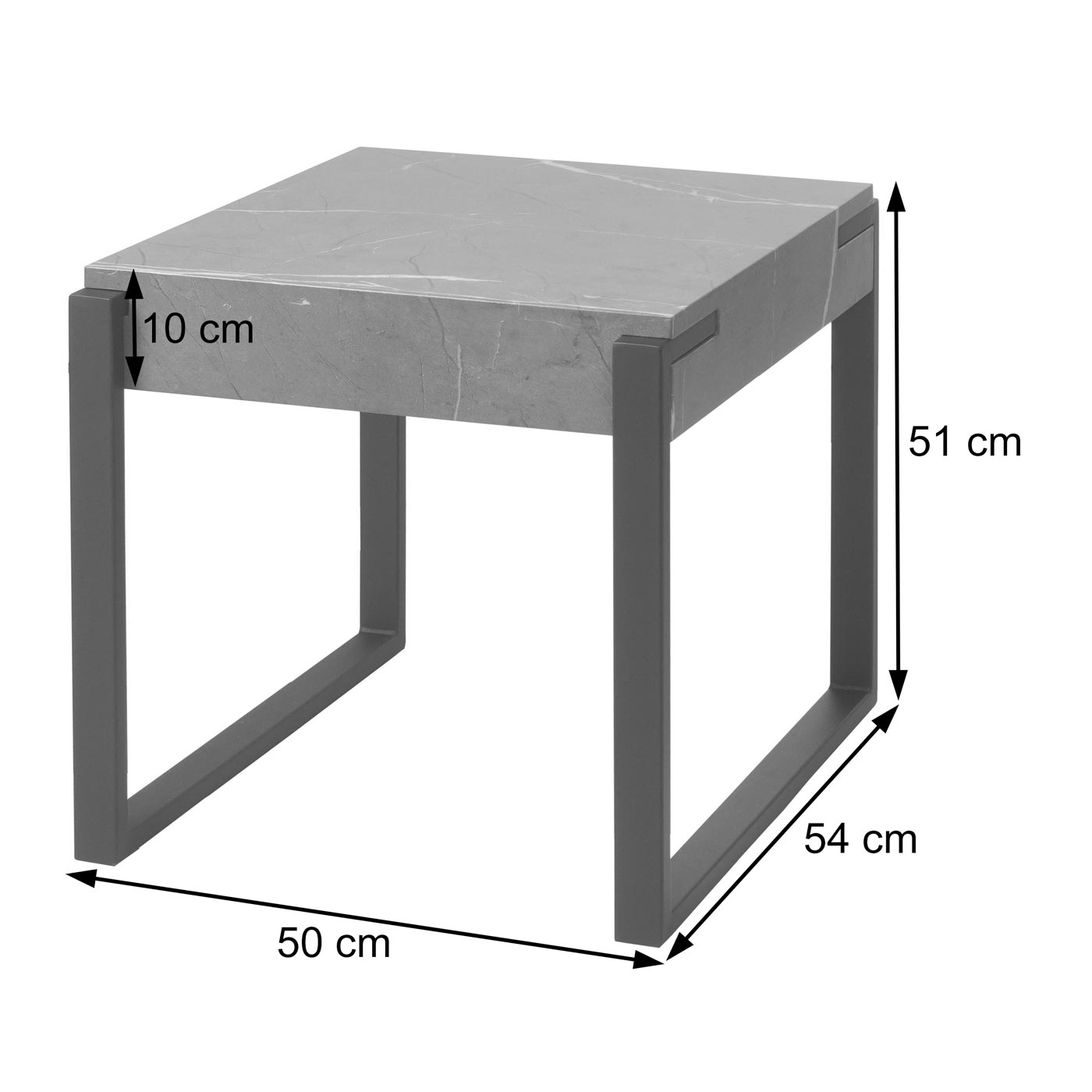 Beistelltisch HWC-L53 Bemaungsbild