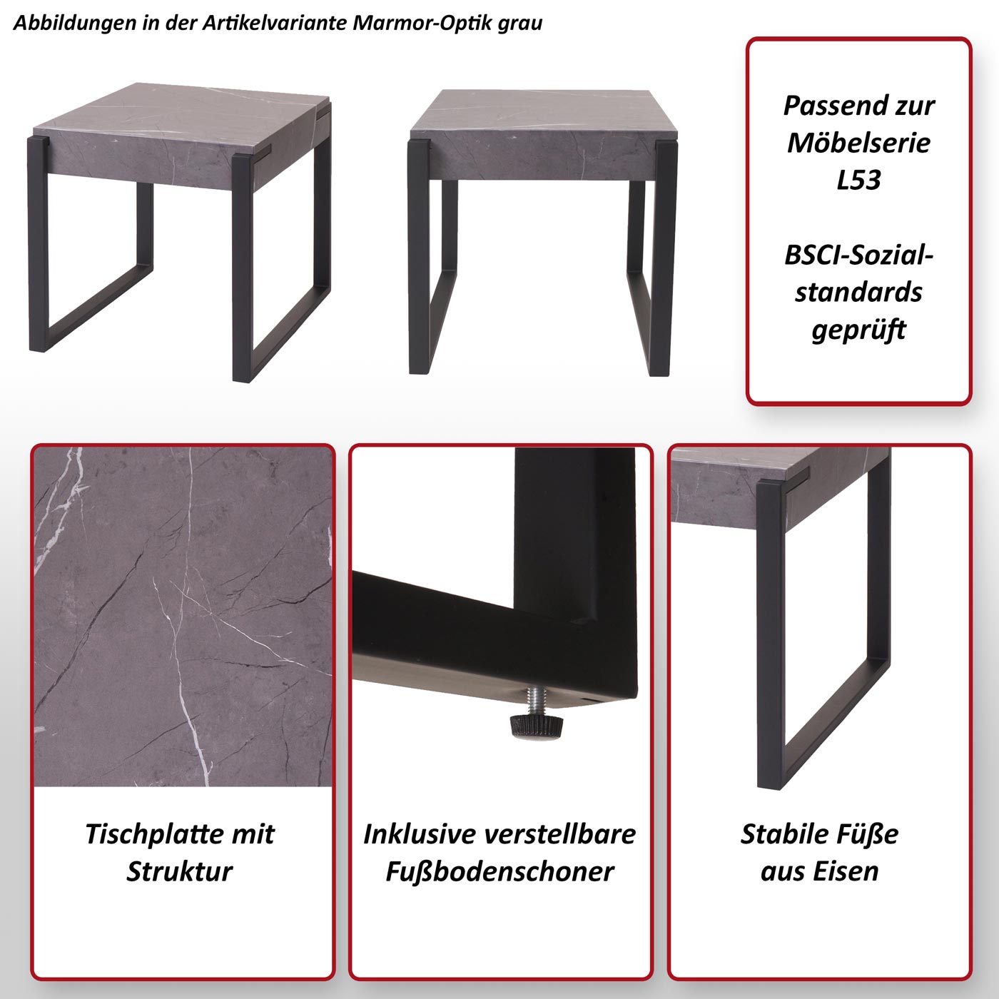 Beistelltisch HWC-L53 Funktionsbild