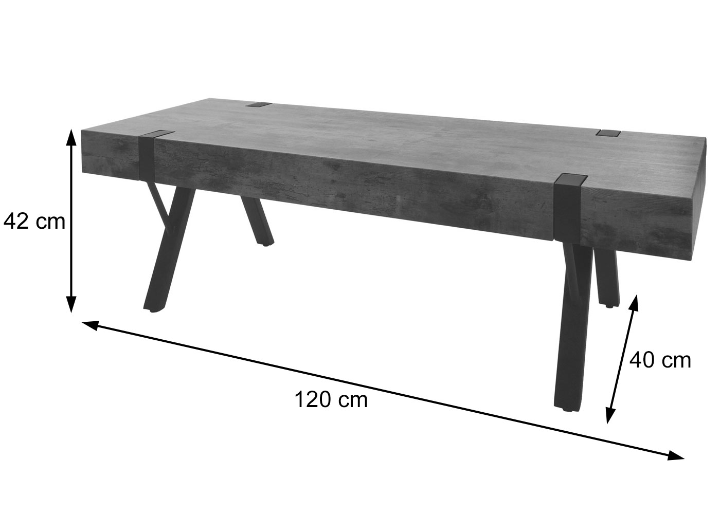 Konsolentisch HWC-L54 Detailansicht Bemaungsbild